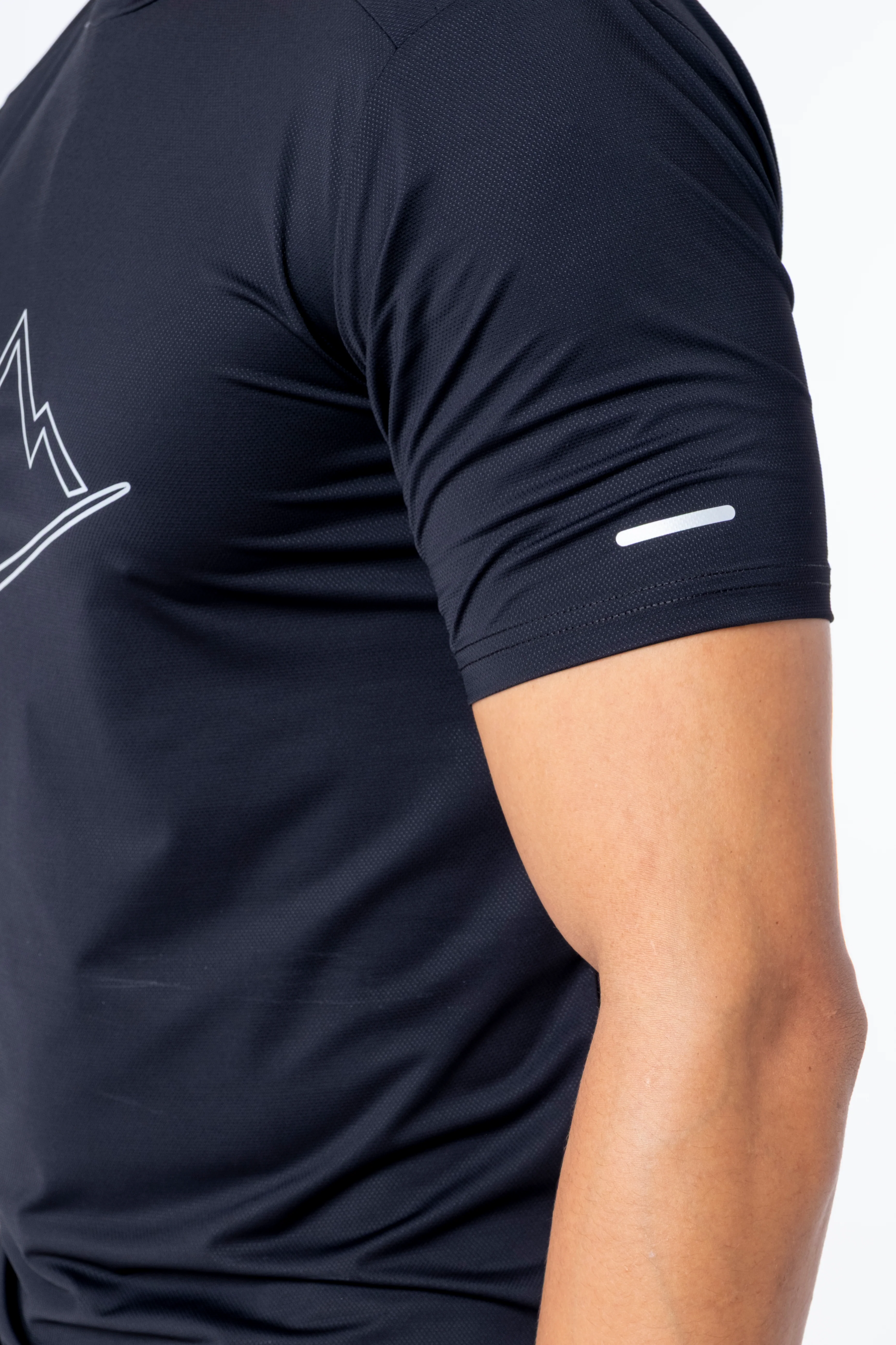 Junior Black Reflective Logo T-Shirt - Image 3