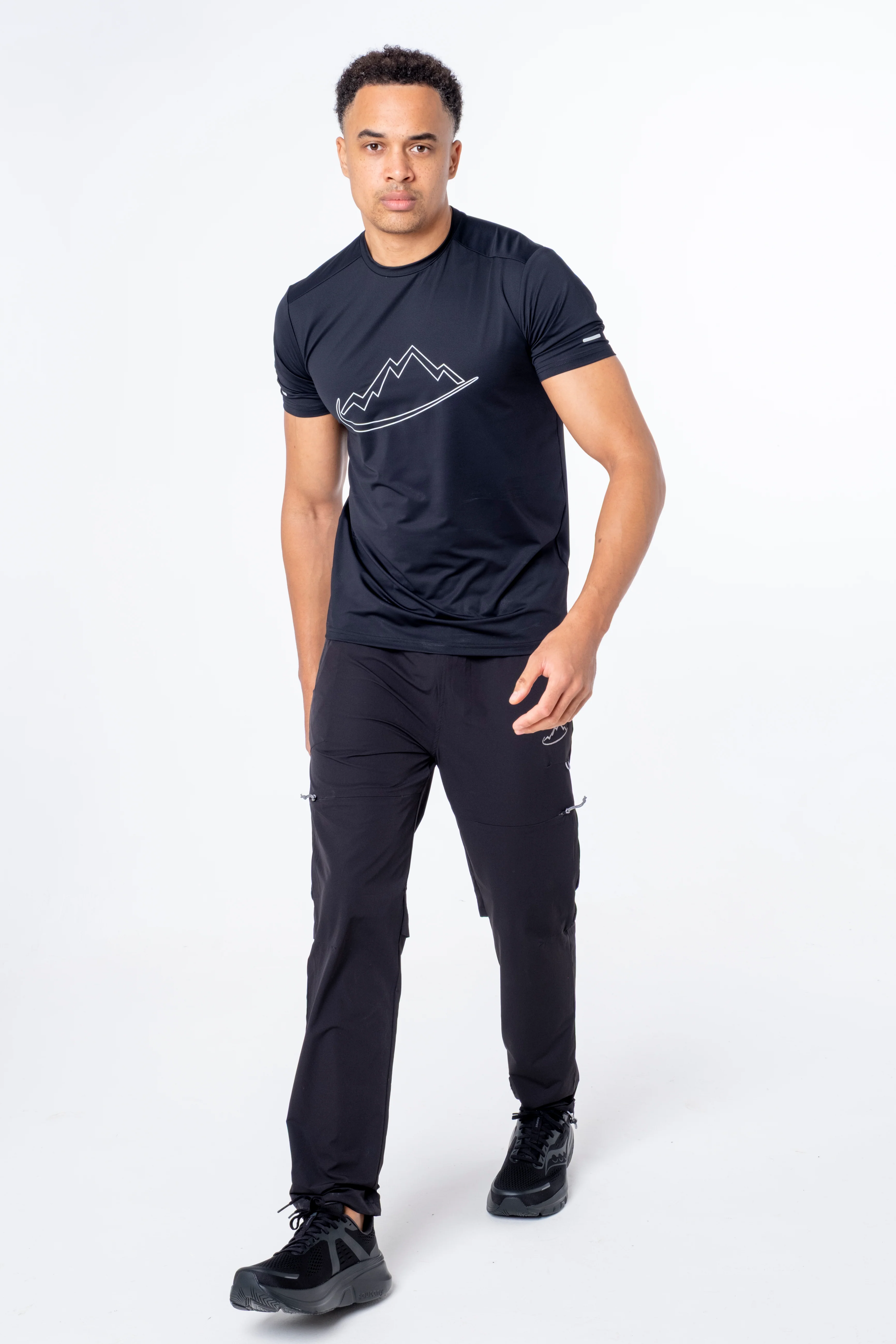 Junior Black Reflective Logo T-Shirt - Image 5