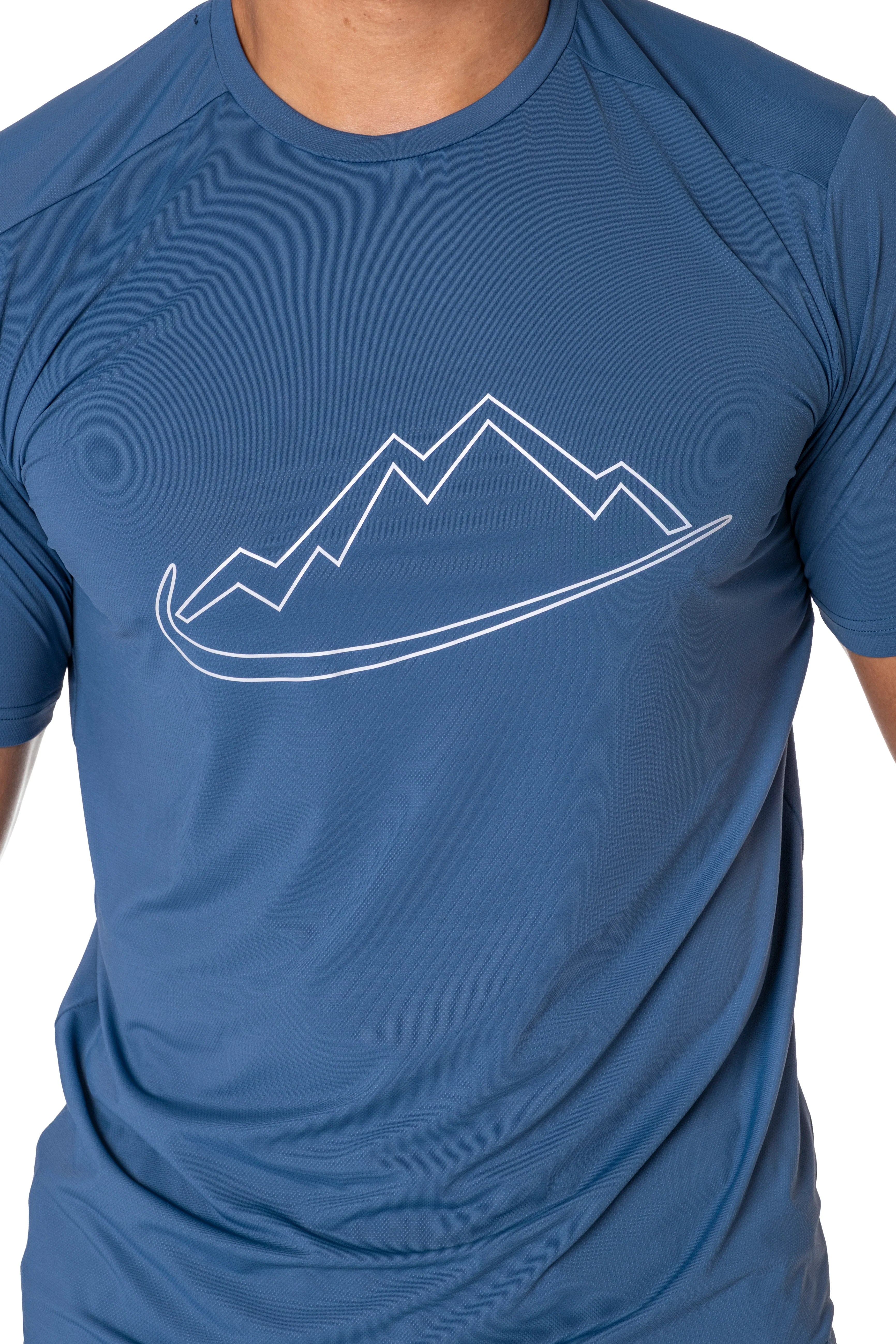 Junior Mid Blue Reflective Logo T-Shirt - Image 4
