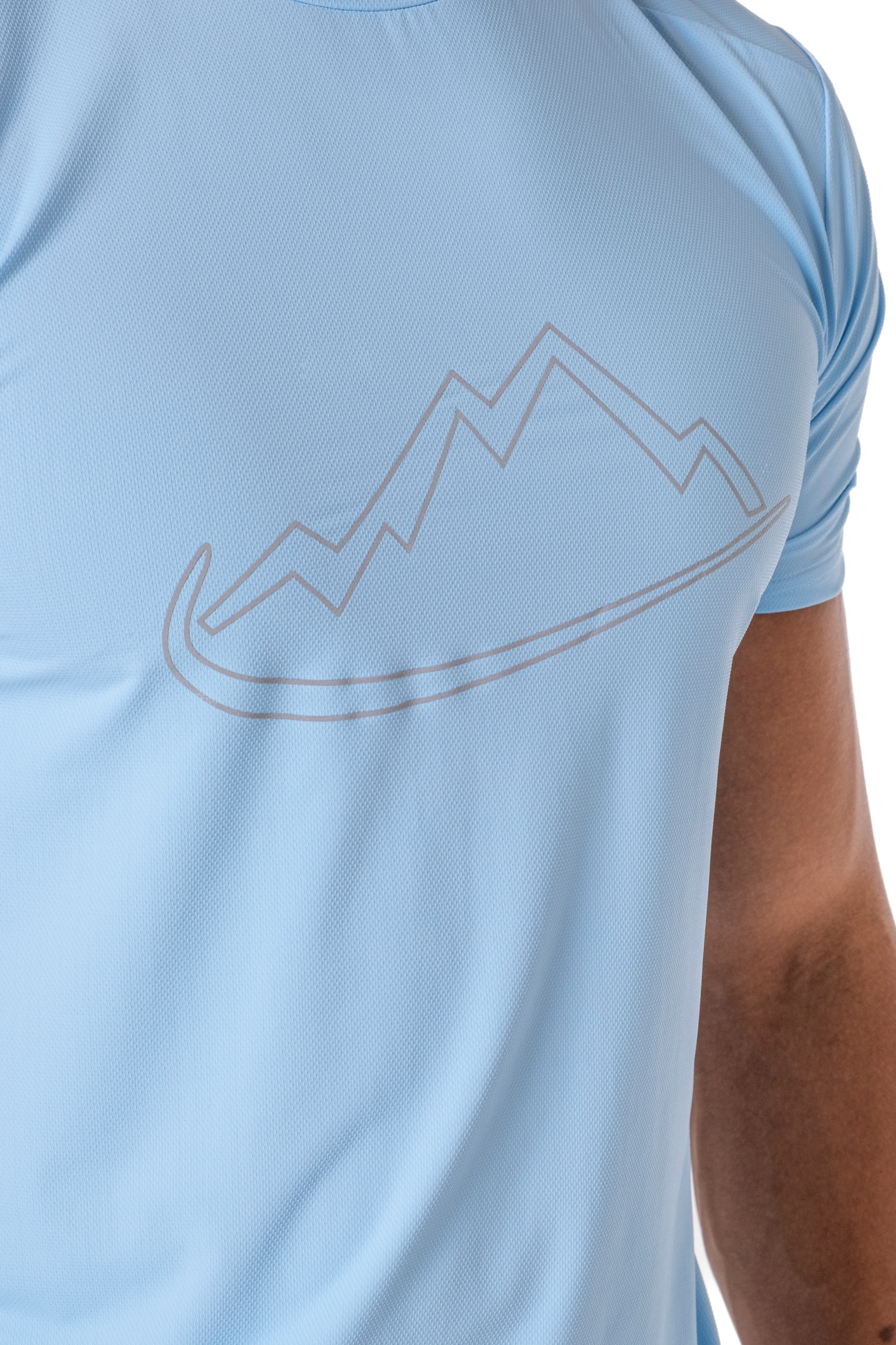 Junior Sky Blue Reflective Logo T-Shirt - Image 4