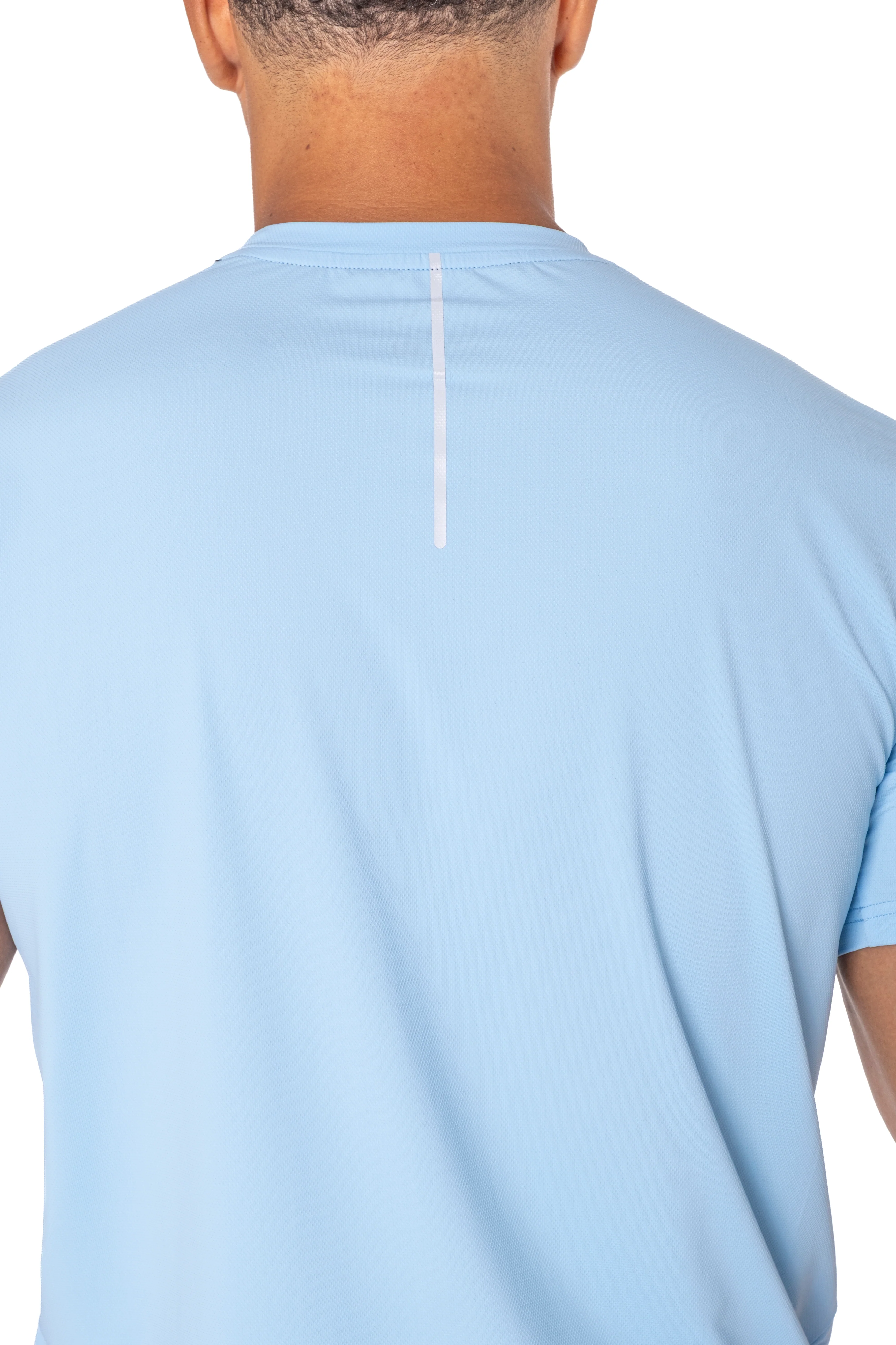 Junior Sky Blue Reflective Logo T-Shirt - Image 5