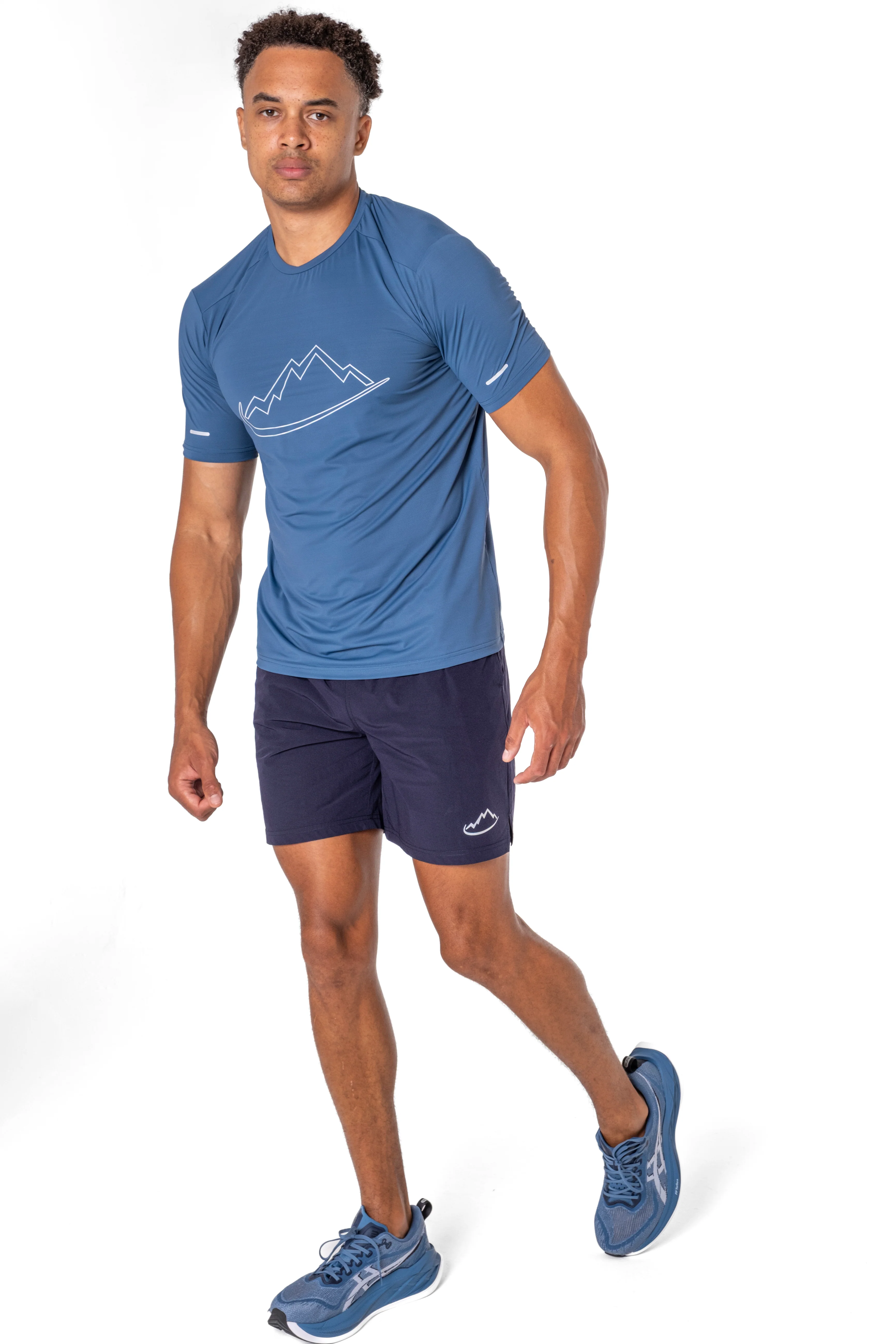 Mid Blue Reflective Logo T-Shirt - Image 2